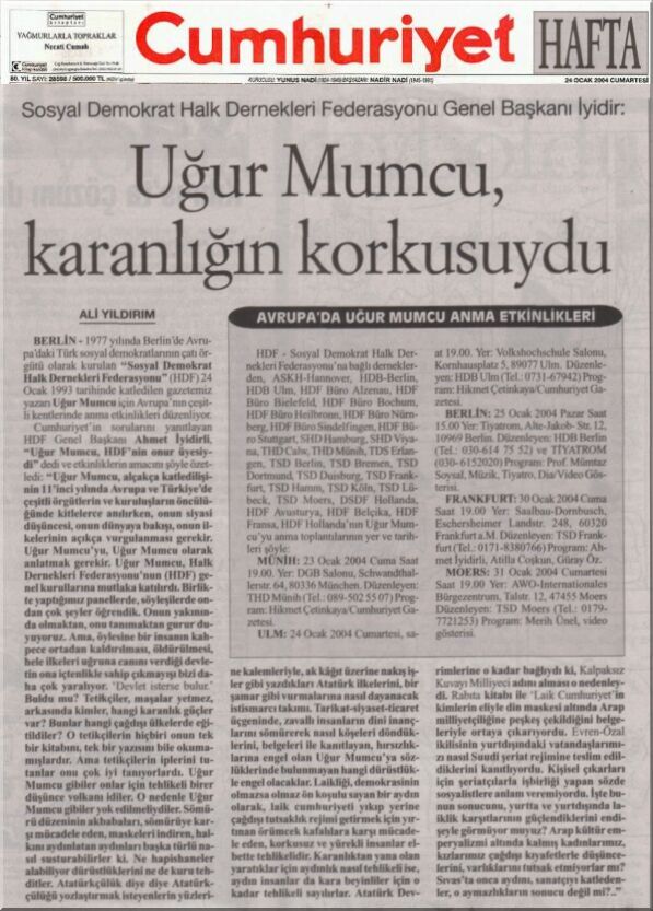 Cumhuriyet HAFTA 23.01.2004