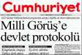 CUMHURIYET - 19.04.2003: "AKP iktidar bykelilerden programlara eriat rgtn de davet edilmesini istedi - Milli Gr'e devlet protokol"  - "te O Genelgeler" - Star - 02.05.2003