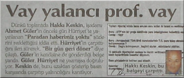 Hrriyet - Editr - Ali Glen: "YALANCI PROF."